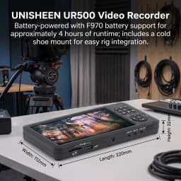 UNISHEEN 7inch Screen Video Capture Box 2 Channel HDMI Recorder Battery Socket Tape CVBS AV RCA SVideo DVI VGA YPbPr 1080p HD 4k