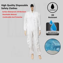Unisex Sanitary Protection Jumpsuit Hazmat Suit Zip Isolation Protective Coveralls Disposable Anti Dust Sanitary Safety Clothing