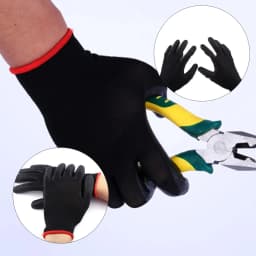 10 Pairs Black Durable Safety Gloves - Anti-Slip, Wear-Resistant, ESD Protection for Gardening & Woodworking