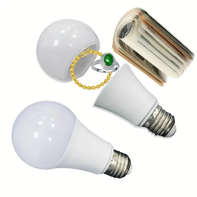 Sight Secret Light Bulb Hidden Storage Compartment Concealment Home Office Diversion Safe Container Hide Cash Ring Necklace
