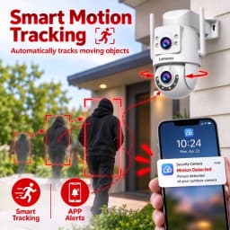 Lenovo 4K 8MP HD 5G Wifi PTZ Camera Outdoor Dual Lens Two-Way Talk IP66 Waterproof AI Tracking CCTV Audio Video Surveillance