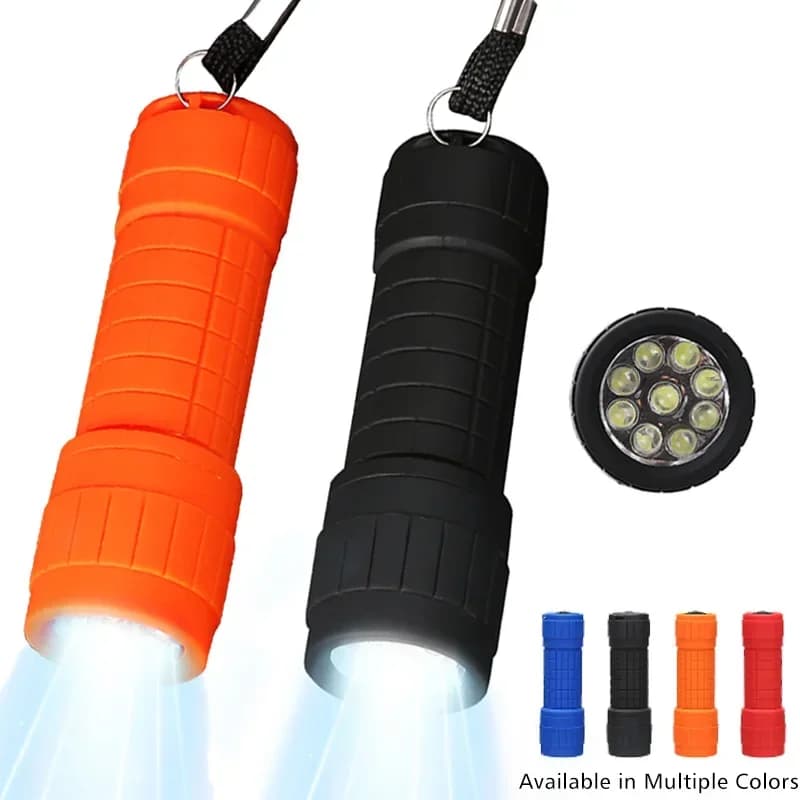 9 Led Mini Flashlight Flash Torch Lamp AAA Battery Small Pocket Penlight Protable Keychain Light Lamp High Power for Camping