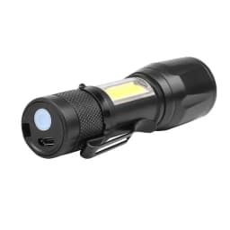 Mini LED Flashlight COB+XPE Portable Torch USB Charging Camping Lantern Zoomable Focus Light Tactical Flashlight with Pen Clip