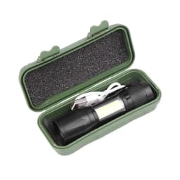 Mini LED Flashlight COB+XPE Portable Torch USB Charging Camping Lantern Zoomable Focus Light Tactical Flashlight with Pen Clip