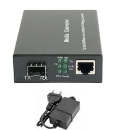 1 Pair Fiber Optical Media Converter 1 Port SFP to 1 RJ45 Gigabit Optical Fiber Ethernet 10/100/1000M