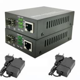 1 Pair Fiber Optical Media Converter 1 Port SFP to 1 RJ45 Gigabit Optical Fiber Ethernet 10/100/1000M