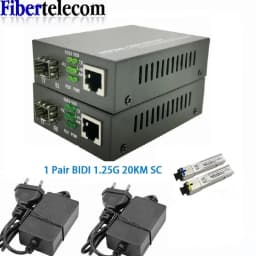 1 Pair Fiber Optical Media Converter 1 Port SFP to 1 RJ45 Gigabit Optical Fiber Ethernet 10/100/1000M