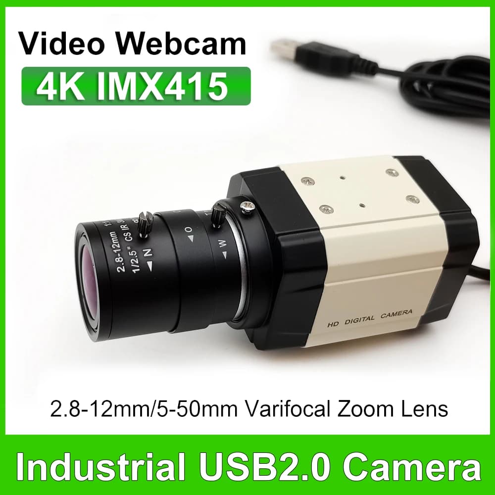 30fps 4K 8MP USB Camera 2K F5253 Sensor Full HD Usb WebCam OTG UVC Plug and Play With No Lens/2.8-12mm/5-50mm Varifocal Zoom
