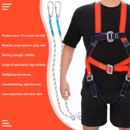 Safety Harness for Work in Height with 2M Safety Rope Belt Carabiner Outdoor Climbing Industrial Full Body Security Protection