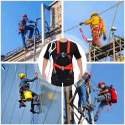 Safety Harness for Work in Height with 2M Safety Rope Belt Carabiner Outdoor Climbing Industrial Full Body Security Protection