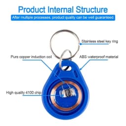 100pcs T5577 EM4305 125Khz Rewritable Writable Rewrite Duplicate RFID Key Fob Proximity ID Card Token Tag Ring Access Control
