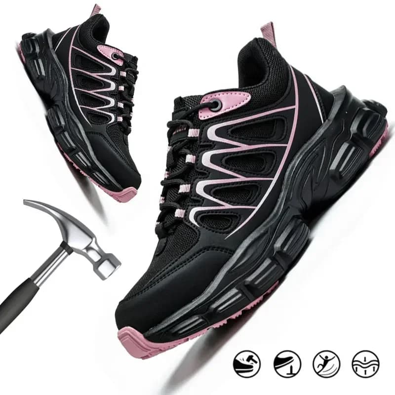 Size 35-42 Women Work Safety Shoes With Steel Toe, Female Sneakers Smash-proof Puncture-proof, Waterproof Safety Working Boots