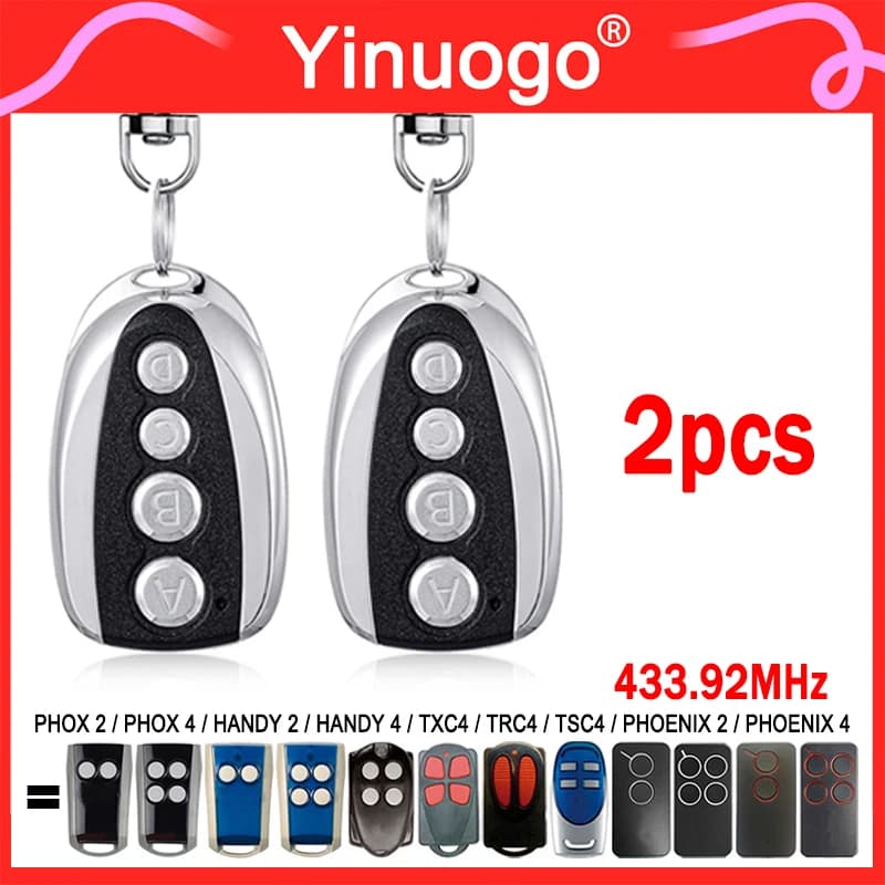 For 433.92MHz PHOX2-433 PHOX4-433 PHOX PHOENIX2 PHOENIX4 TXC4 TRC4 TSC4 HANDY2 HANDY4 Garage Door / Gate Remote Control