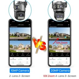 20MP 8K Four Lens Three Screens 10X Zoom Home Surveillance Camera Wifi Camera 10MP 5K Security Protection Auto Tracking Outdoor