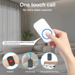 Wireless Watch Button Pager Emergency SOS Paramedic Pager 60 Songs Emergency Call Button For Kids Elderly Patient Call System