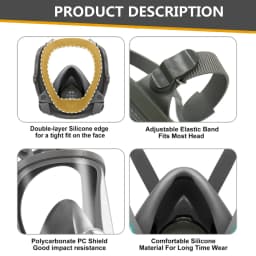 Full Face Gas Mask Survival Chemical Respirator with 40mm Filter Activated Carbon Full Face Respirator for Safety Protection