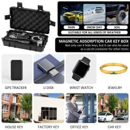 Waterproof Magnetic Key Box Magnetic Under Car Key Holder Rust-Proof Hider Box Multifunctional Box for Spare Key GPS Locator
