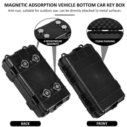 Waterproof Magnetic Key Box Magnetic Under Car Key Holder Rust-Proof Hider Box Multifunctional Box for Spare Key GPS Locator