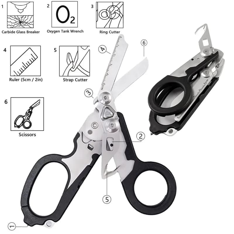 Tactical Rescue Scissor Replace for Leatherman Raptor First Aid Expert Folding Scissors Outdoor Survival Tool Combination Gadget