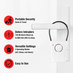 120dB Door Handle Alarm with Adjustable Settings Door Security Alarm Equipment for Door Window for Travel Hotel Self Protection