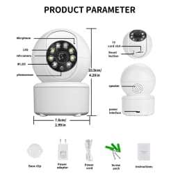 1080P Wireless WiFi Security Camera Home CCTV baby Monitor Full-Color Night Vision Automatic Tracking Two-Way Audio ICSEE