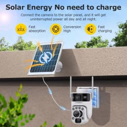 INQMEGA 12MP 60X Optics Zoom Dual Screen 4G /WIFI Solar Camera Securty Outdoor PIR Human Detection Color Night Vision UBOX APP