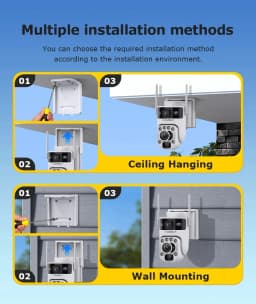 INQMEGA 12MP 60X Optics Zoom Dual Screen 4G /WIFI Solar Camera Securty Outdoor PIR Human Detection Color Night Vision UBOX APP