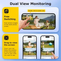 INQMEGA 12MP 60X Optics Zoom Dual Screen 4G /WIFI Solar Camera Securty Outdoor PIR Human Detection Color Night Vision UBOX APP