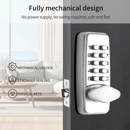 Mechanical Combination Lock Anti Theft 11 Code Lock Keyless for Bidirectional Gate Wooden Door Office Use Entry Door Handle Lock