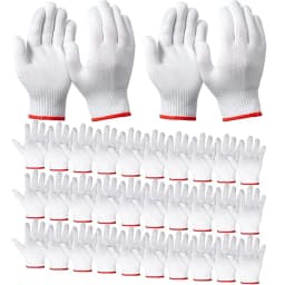 Hand Working Gloves Safety Grip Protection Work Gloves Men Women BBQ Thick Cotton White(Pack of 12 Pairs)