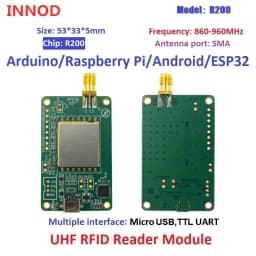 R200 Chip Micro Reader Long Range RFID UHF Module Writer Raspberry Pi TTL UART Interface Micro USB 1 Port RFID Reader Module
