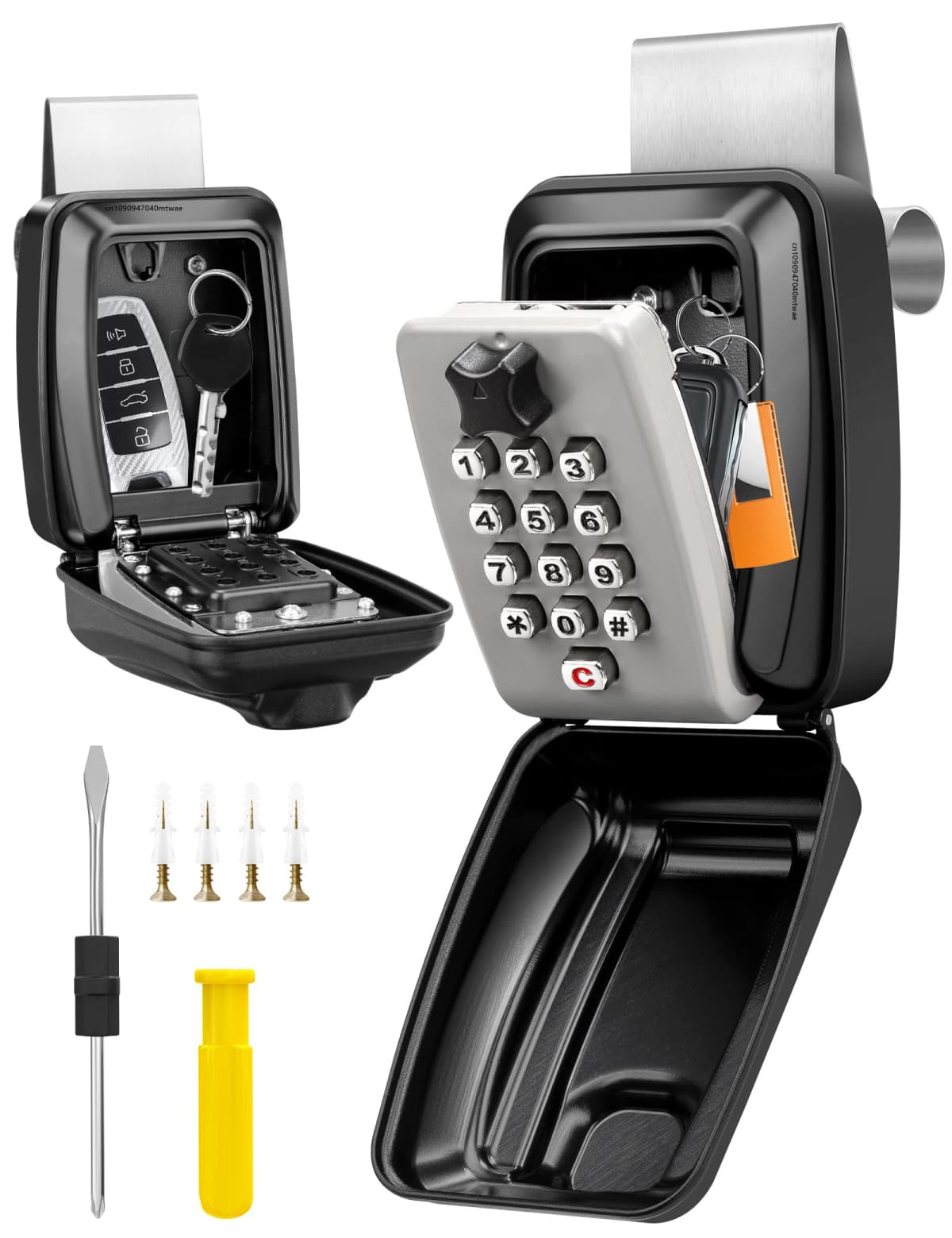 Car Window Lock Box Portable Car Key Lock Box Punch Button Combination Key Safe Box Sturdy Waterproof Large Capacity Security