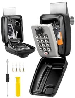 Car Window Lock Box Portable Car Key Lock Box Punch Button Combination Key Safe Box Sturdy Waterproof Large Capacity Security