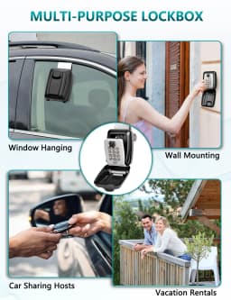 Car Window Lock Box Portable Car Key Lock Box Punch Button Combination Key Safe Box Sturdy Waterproof Large Capacity Security