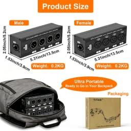 4 Channel 3Pin XLR to RJ45 Audio Extender STP Cat5 Cat6 DMX512 Network Signal Extender for Stage Sound Lighting Studio