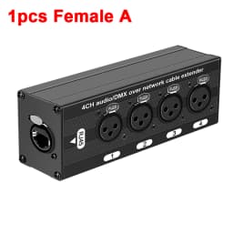 4 Channel 3Pin XLR to RJ45 Audio Extender STP Cat5 Cat6 DMX512 Network Signal Extender for Stage Sound Lighting Studio