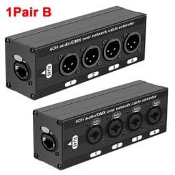 4 Channel 3Pin XLR to RJ45 Audio Extender STP Cat5 Cat6 DMX512 Network Signal Extender for Stage Sound Lighting Studio