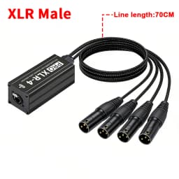 4 Channel 3Pin XLR to RJ45 Audio Extender STP Cat5 Cat6 DMX512 Network Signal Extender for Stage Sound Lighting Studio