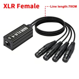 4 Channel 3Pin XLR to RJ45 Audio Extender STP Cat5 Cat6 DMX512 Network Signal Extender for Stage Sound Lighting Studio