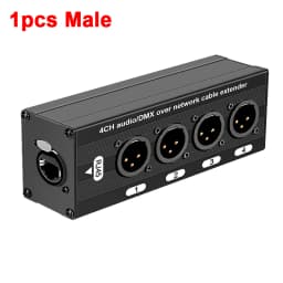 4 Channel 3Pin XLR to RJ45 Audio Extender STP Cat5 Cat6 DMX512 Network Signal Extender for Stage Sound Lighting Studio
