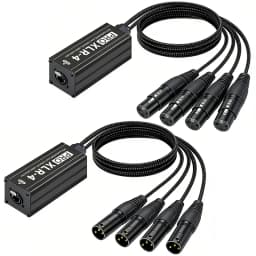 4 Channel 3Pin XLR to RJ45 Audio Extender STP Cat5 Cat6 DMX512 Network Signal Extender for Stage Sound Lighting Studio