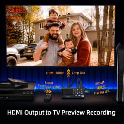 UNISHEEN 1080p Mini Video Record Device StandAlone Camera RCA HDMI VGA YPbPr Analog Screen Capture Box VHS Card Battery Socket