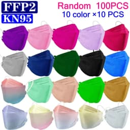 KN95 FFP2 CE 15 Color Wholesale Fish Mask Hygienic Mascarillas Protective Respirator Anti-Fog Adult FPP2 Reusable Masques