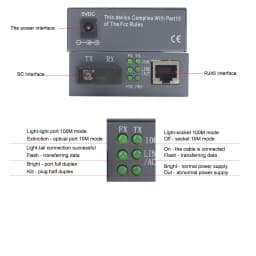 Media Converter HTB-3100 Fiber Optical Single Mode Single Fiber SC Port 25KM External Power Supply 10/100M