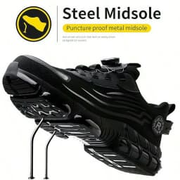 Indestructible Steel Toe Work Shoes for Men Women Rotating Button Safety Shoes Lightweight Construction Work Safety Shoes
