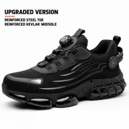 Indestructible Steel Toe Work Shoes for Men Women Rotating Button Safety Shoes Lightweight Construction Work Safety Shoes