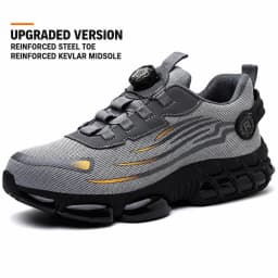 Indestructible Steel Toe Work Shoes for Men Women Rotating Button Safety Shoes Lightweight Construction Work Safety Shoes