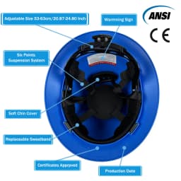 CE Construction Full Brim Hard Hat W/ Reflective Stickers Lightweight High Strength Railway Work Cap HDPE Engineer Safety Helmet