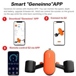 GENEINNO S2 Underwater Scooter,Dual Motors and Smart APP Support,Sea Scooter for Swimming Scuba Free Diving Snorkeling for Kids