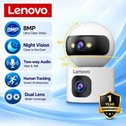Lenovo 8MP HD IP Camera Dual Lens Baby Monitor 5X Zoom Color Night Vision Human Automatic Tracking Video Smart Home Camera